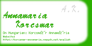 annamaria korcsmar business card